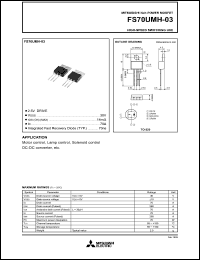 datasheet for FS70UMH-03 by Mitsubishi Electric Corporation, Semiconductor Group