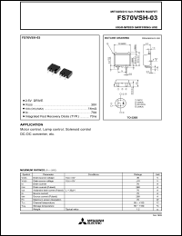 datasheet for FS70VSH-03 by Mitsubishi Electric Corporation, Semiconductor Group