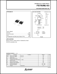 datasheet for FS70UMJ-03 by Mitsubishi Electric Corporation, Semiconductor Group