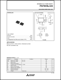 datasheet for FS70VSJ-03 by Mitsubishi Electric Corporation, Semiconductor Group
