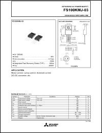 datasheet for FS100KMJ-03 by Mitsubishi Electric Corporation, Semiconductor Group