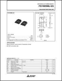 datasheet for FS100SMJ-03 by Mitsubishi Electric Corporation, Semiconductor Group