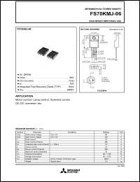 datasheet for FS70KMJ-06 by Mitsubishi Electric Corporation, Semiconductor Group