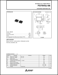 datasheet for FS70VSJ-06 by Mitsubishi Electric Corporation, Semiconductor Group