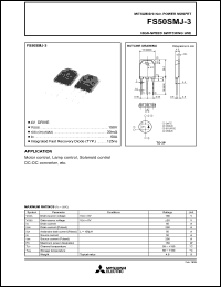 datasheet for FS50SMJ-3 by Mitsubishi Electric Corporation, Semiconductor Group