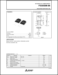 datasheet for FS50SM-06 by Mitsubishi Electric Corporation, Semiconductor Group