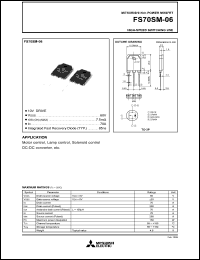 datasheet for FS70SM-06 by Mitsubishi Electric Corporation, Semiconductor Group