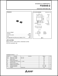 datasheet for FS30AS-2 by Mitsubishi Electric Corporation, Semiconductor Group