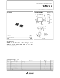 datasheet for FS20SM-5 by Mitsubishi Electric Corporation, Semiconductor Group
