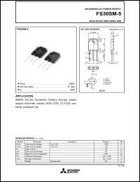 datasheet for FS30SM-5 by Mitsubishi Electric Corporation, Semiconductor Group
