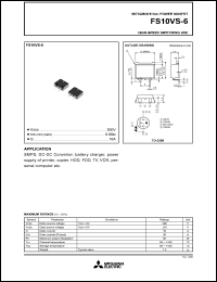 datasheet for FS10VS-6 by Mitsubishi Electric Corporation, Semiconductor Group