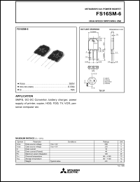 datasheet for FS16SM-6 by Mitsubishi Electric Corporation, Semiconductor Group