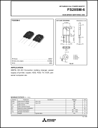 datasheet for FS20SM-6 by Mitsubishi Electric Corporation, Semiconductor Group