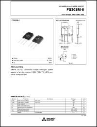 datasheet for FS30SM-6 by Mitsubishi Electric Corporation, Semiconductor Group