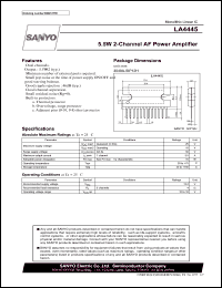 datasheet for LA4445 by SANYO Electric Co., Ltd.