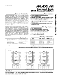 datasheet for DG411CY by Maxim Integrated Producs