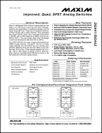 datasheet for DG442CY by Maxim Integrated Producs