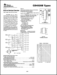 datasheet for CD4028BE by Texas Instruments