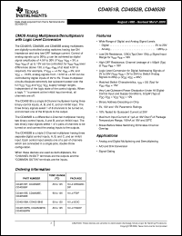 datasheet for CD4051BE by Texas Instruments