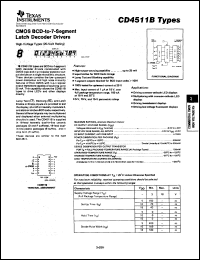 datasheet for CD4511BE by Texas Instruments