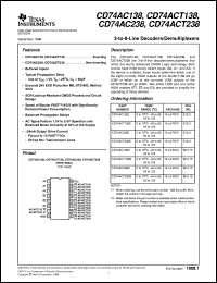 datasheet for CD54AC138F3A by Texas Instruments