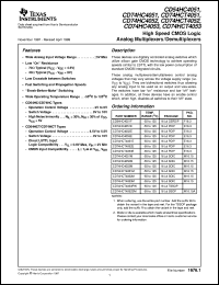 datasheet for CD54HC4051F by Texas Instruments