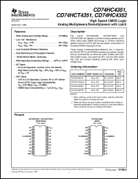 datasheet for CD54HC4351F3A by Texas Instruments