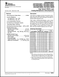 datasheet for CD54HCT4051F3A by Texas Instruments