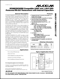 datasheet for MAX317CPA by Maxim Integrated Producs