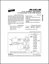 datasheet for MAX3760ESA by Maxim Integrated Producs