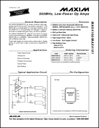 datasheet for MAX4111CSA by Maxim Integrated Producs