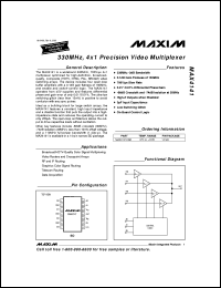 datasheet for MAX4162ESA by Maxim Integrated Producs