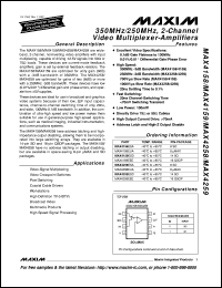 datasheet for MAX4274AHESA by Maxim Integrated Producs