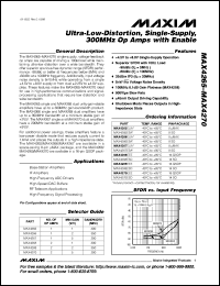 datasheet for MAX4322EUA by Maxim Integrated Producs