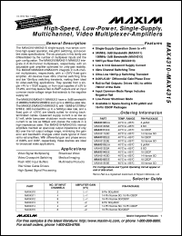 datasheet for MAX4370ESA by Maxim Integrated Producs