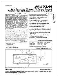 datasheet for MAX4506CSA by Maxim Integrated Producs