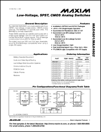 datasheet for MAX4510EUA by Maxim Integrated Producs
