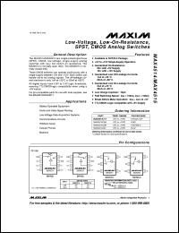 datasheet for MAX4521CPE by Maxim Integrated Producs