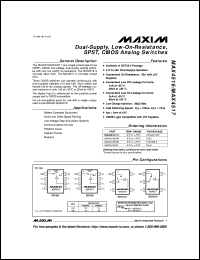 datasheet for MAX4524CUB by Maxim Integrated Producs
