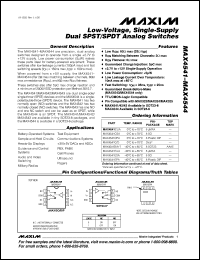 datasheet for MAX4554CPE by Maxim Integrated Producs