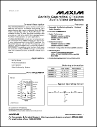 datasheet for MAX4581CPE by Maxim Integrated Producs