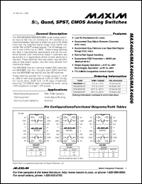 datasheet for MAX4617CUE by Maxim Integrated Producs