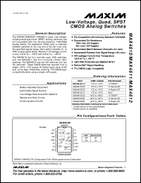datasheet for MAX4624EUT-T by Maxim Integrated Producs