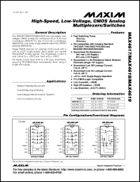 datasheet for MAX4631CSE by Maxim Integrated Producs