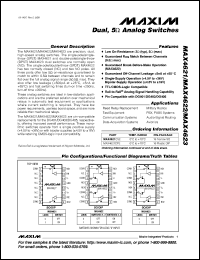 datasheet for MAX4661CAE by Maxim Integrated Producs