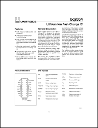 datasheet for BQ2054PN by Texas Instruments