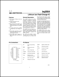 datasheet for BQ2054SN by Texas Instruments
