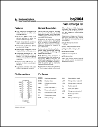 datasheet for BQ2004PN by Texas Instruments