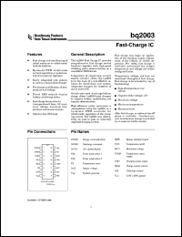 datasheet for BQ2003PN by Texas Instruments