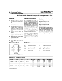 datasheet for BQ2002TPN by Texas Instruments